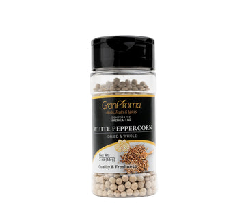 GranAroma White Peppercorns, Sauces & Soups, Bright Flavor, Versatile Spice (2 Ounce)