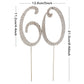 Honbay Cake Topper Premium Crystal Rhinestones for 60th Birthday or Anniversary Party, 60 Silver, Model CAKE-TOPPER-60-SILVER