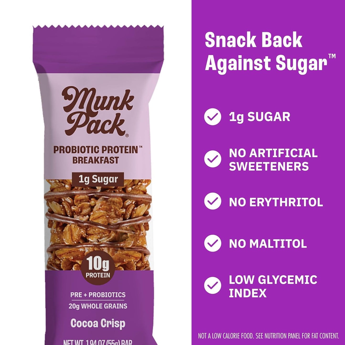 Munk Pack Sampler Pack Probiotic Protein Snack Bars Stocking Stuffers | 10g Plant Protein  1g Sugar  6g Fiber |Diabetic-Friendly Ideal Breakfast Bars - On-the-Go Snacks  Gluten-Free  Non-GMO | 5 Count