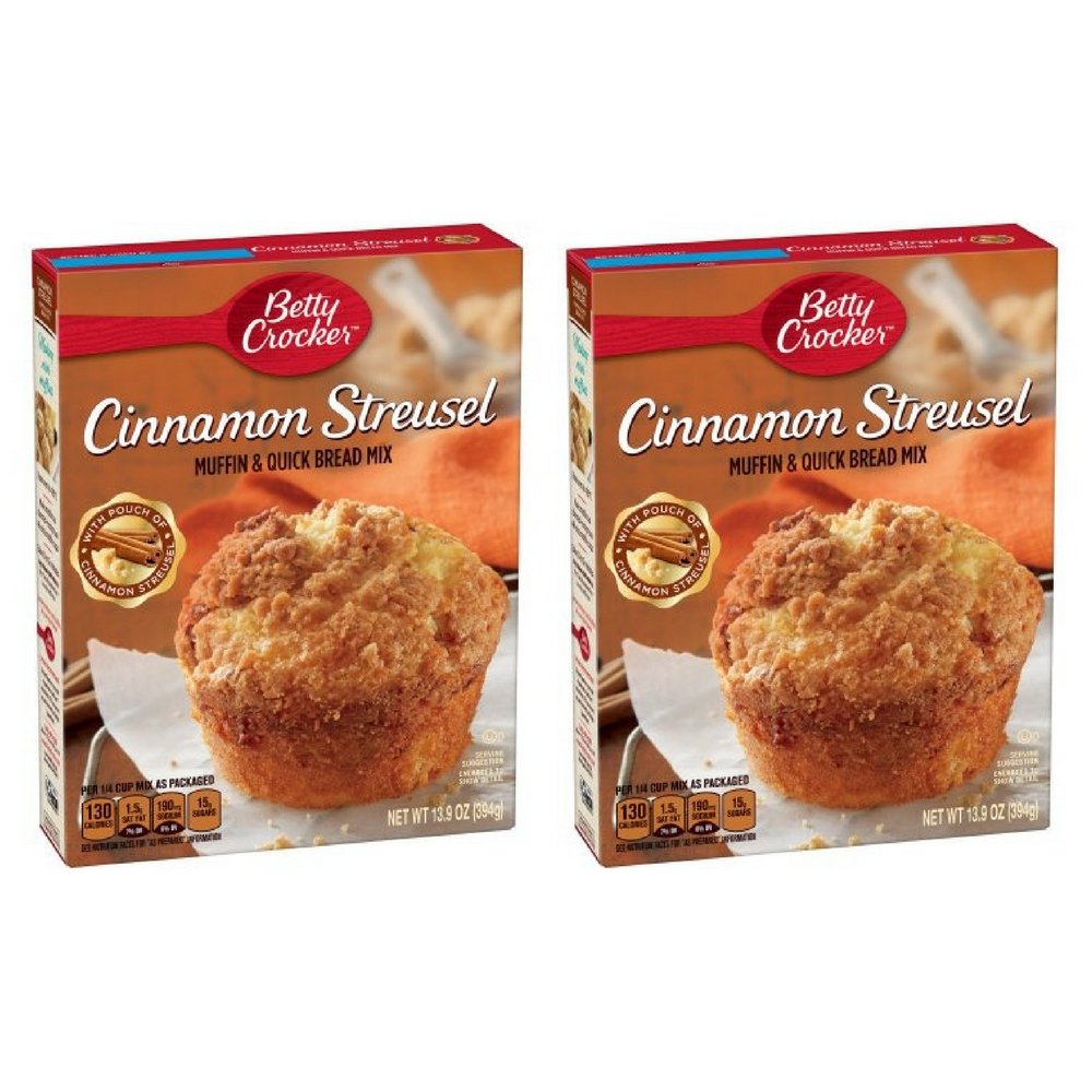 Betty Crocker Cinnamon Streusel Muffin & Quick Bread Mix, 13.9 OZ (pack of 2)