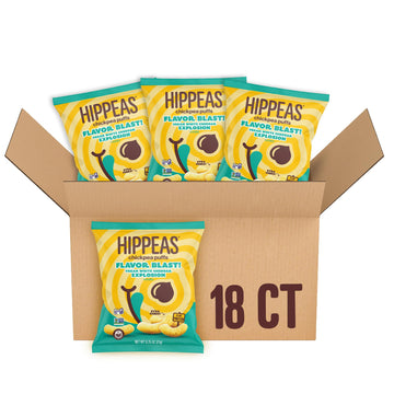 Hippeas Chickpea Puffs, Flavor Blast: Vegan White Cheddar Explosion, 0.75 Ounce (Pack Of 18), 3G Protein, 2G Fiber, Vegan, Glute
