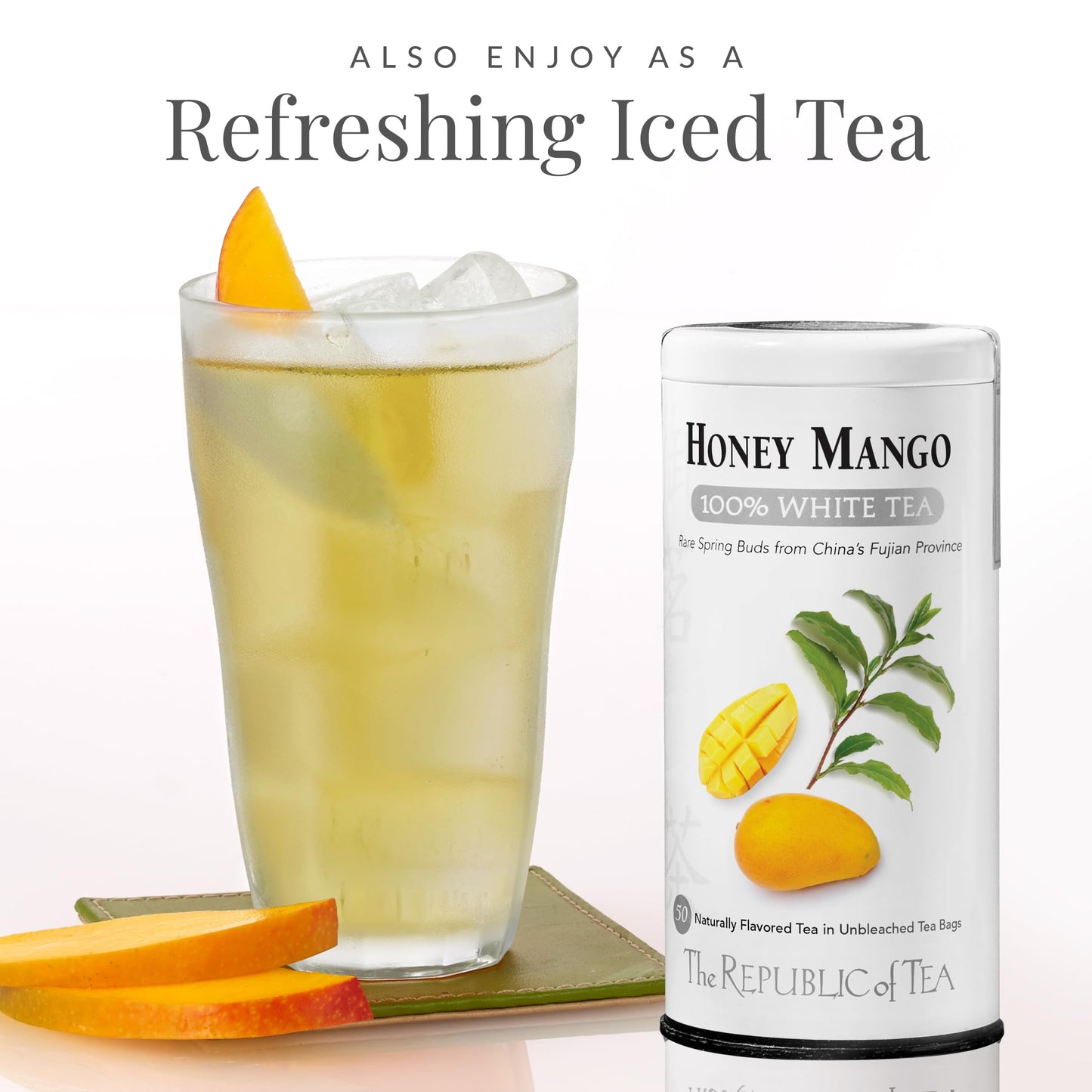 The Republic of Tea Honey Mango White Tea Bags, 250 Count, Low-Caffeinated