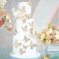 Ercadio 30 Pack 3D Butterfly Cake Toppers - Gold, Mix Sizes, Waterproof, Arts, Cupcake Picks For Baby Shower, Birthday, Wedding,