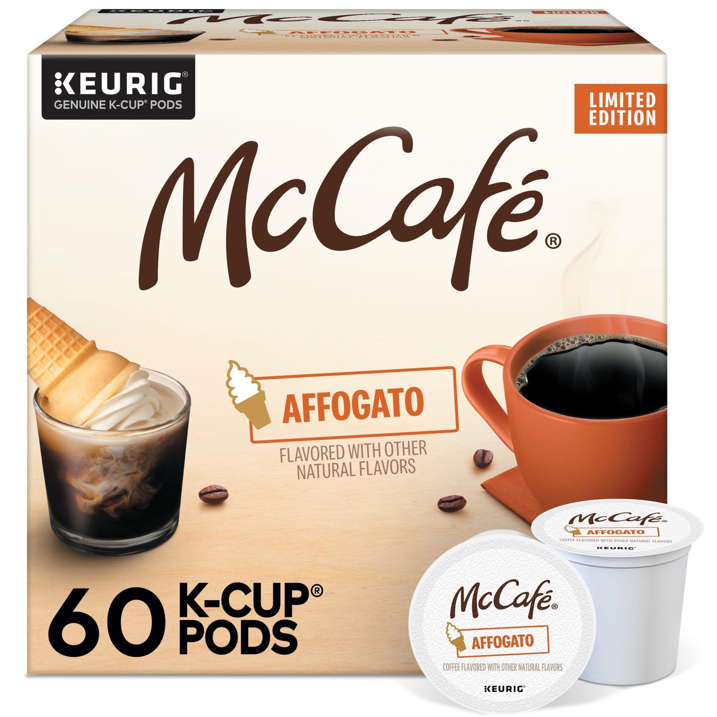 McCafe Affogato  Single Serve Keurig K-Cup Pods  Flavored Coffee  Limited Edition  60-Count Box (6 Packs of 10)