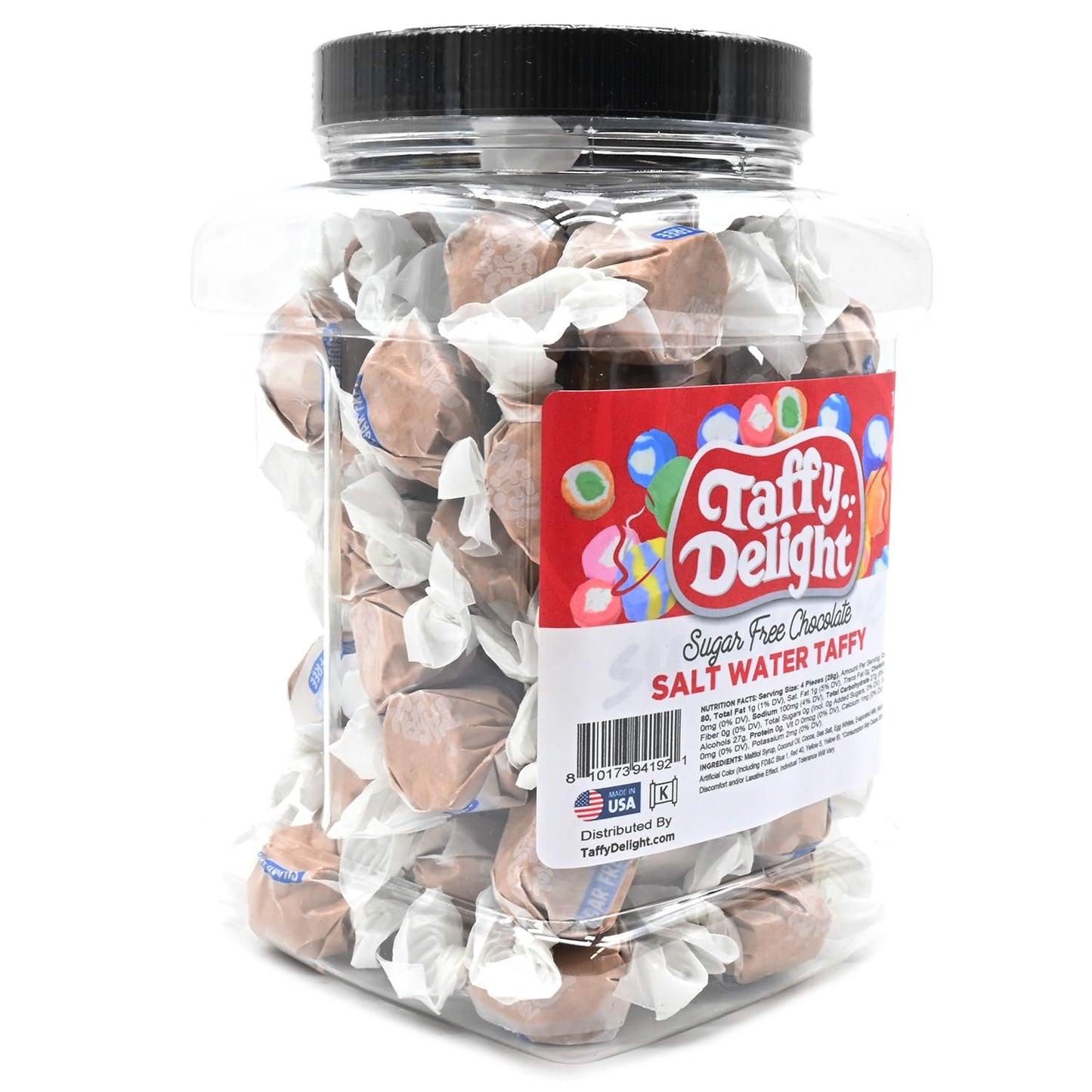 Taffy Delight Salt Water Taffy (16Oz, Sugarfree Chocolate)