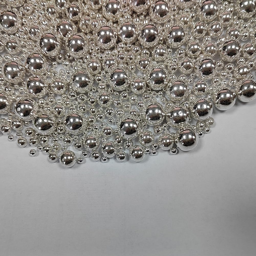 Eastron Edible Silver Pearl Sugar Sprinkles Candy Mixing Size Baking Cake Decorations Cupcake Toppers Cookie Decorating Celebrat