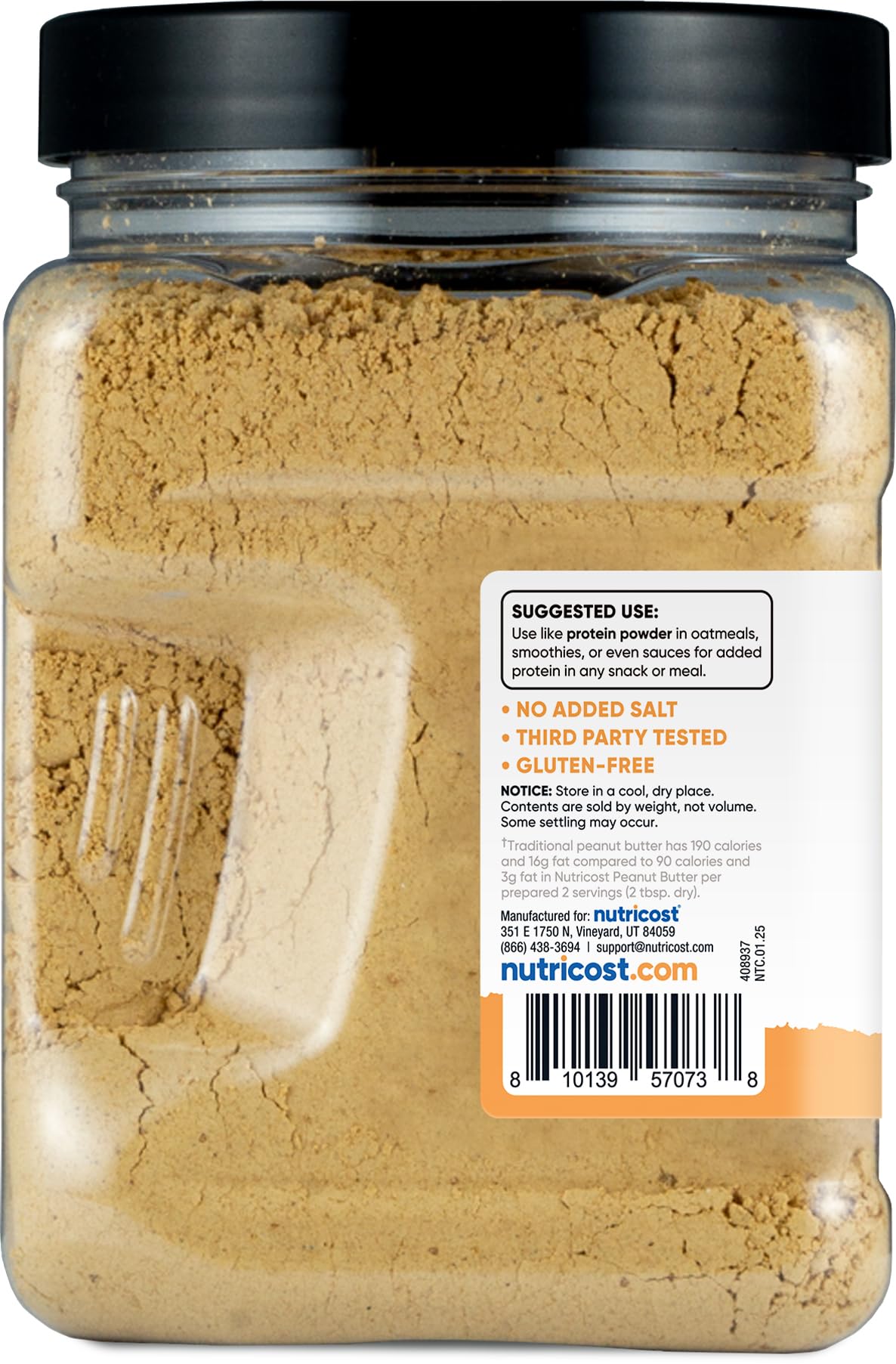 Nutricost Pantry Peanut Butter Flour Powder (30 Servings) (12.6 Oz) - 81% Less Fat Than Traditional Peanut Butter, Non-Gmo, Glut