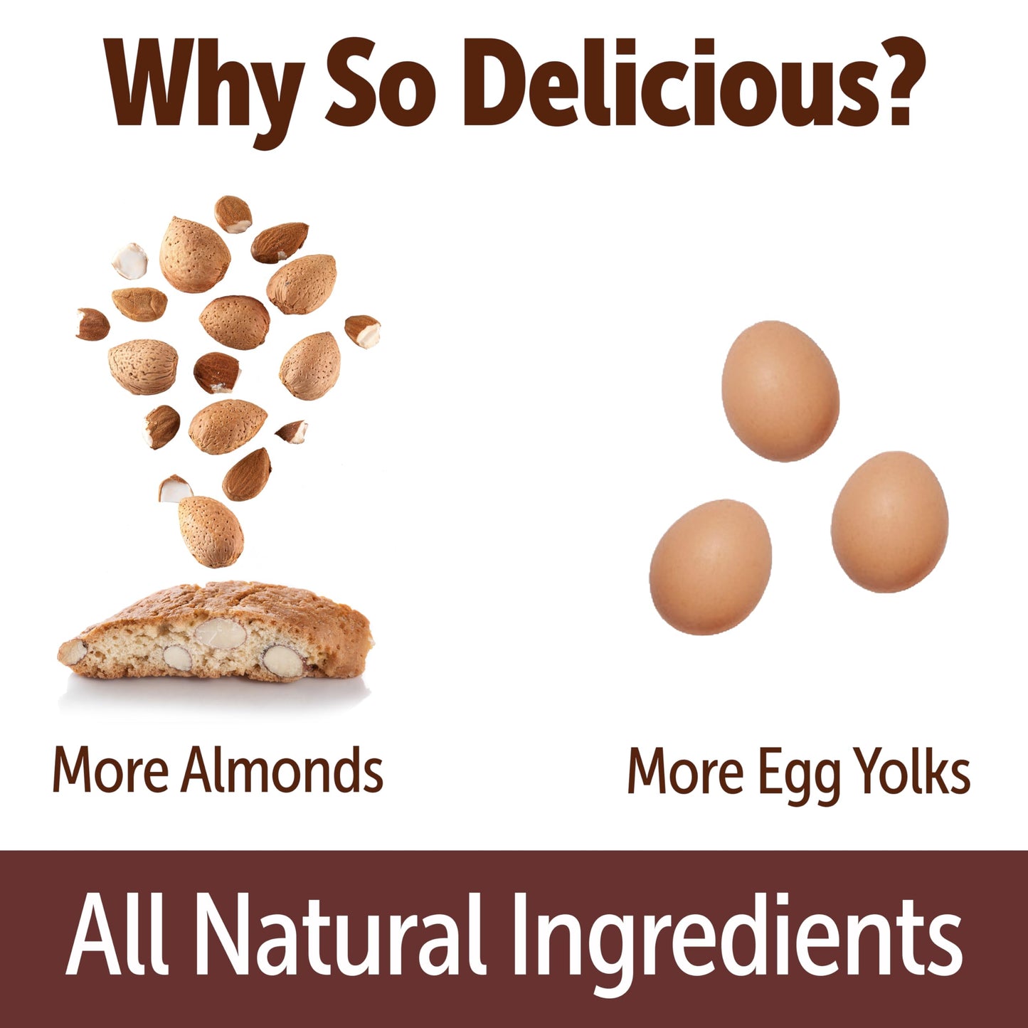 GUSTA Authentic Biscotti Cookies - Classic Almond - 8.75oz - All Natural Italian Dessert