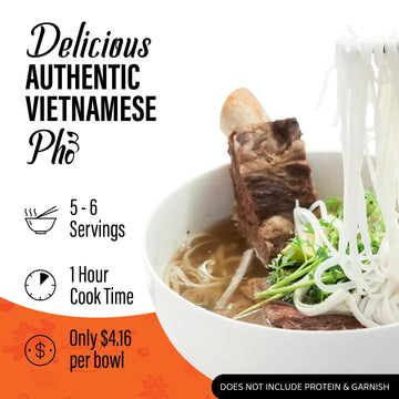 Get Cultured Box DIY Beef Pho Kit (Ph? B), Make Authentic Vietnamese Beef Noodle Soup Broth, Includes Herb Bag, Rice Noodles & C