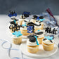 Gyufise 24Pcs 2025 Graduation Theme Cupcake Toppers Deep Blue Glitter Class Of 2025 Diploma I Did It Congrats Grad Cap Cupcake P