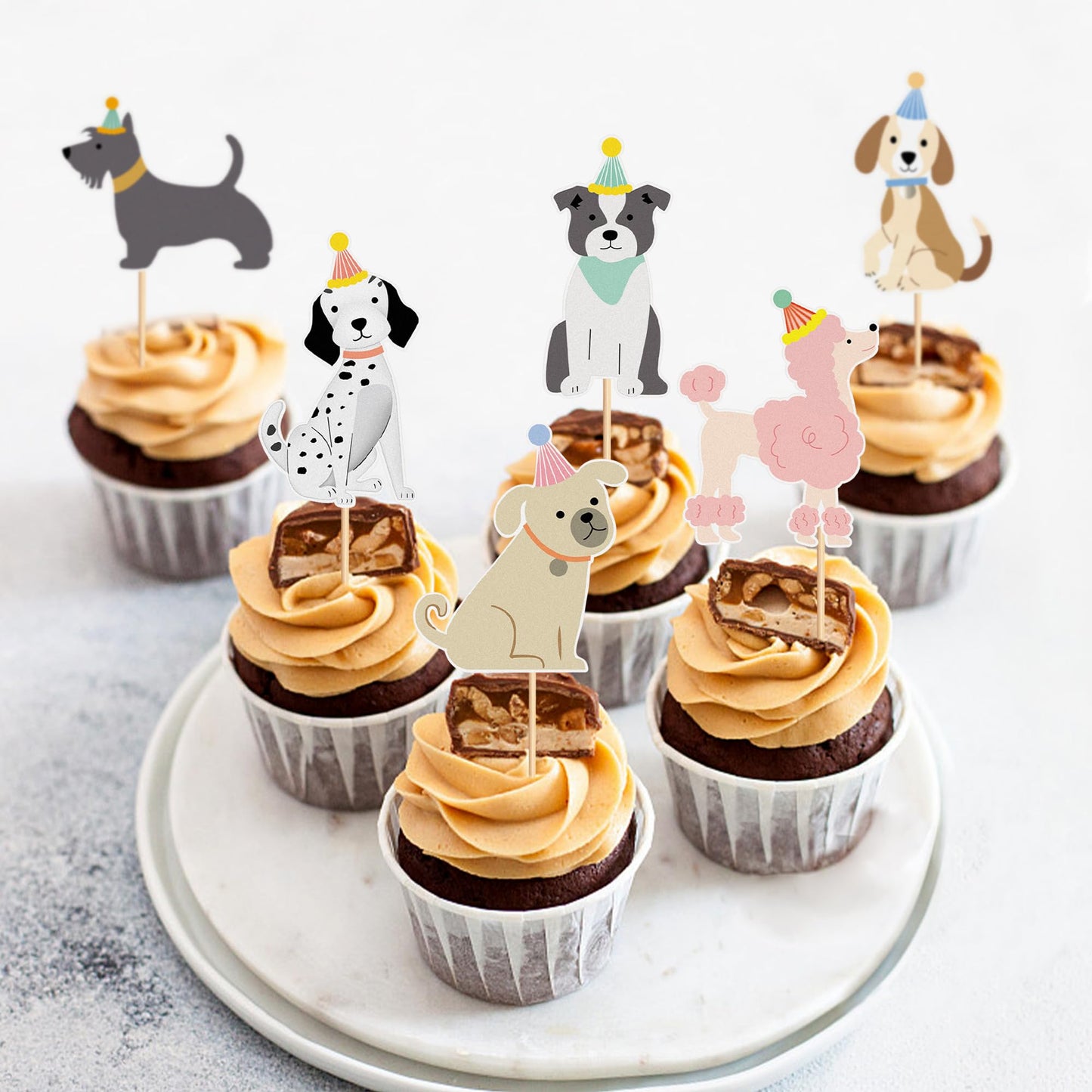 36 Pack Pet Dog Cupcake Toppers Dog Birthday Party Supplies Picks Baby Shower Kid Dog Lover Cake Decorations Supplies