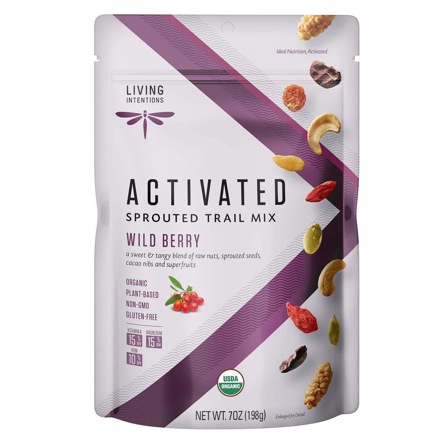 Living Intentions Organic Wild Berry Trail Mix – NonGMO – Gluten Free – Vegan – Paleo - 7 Oz