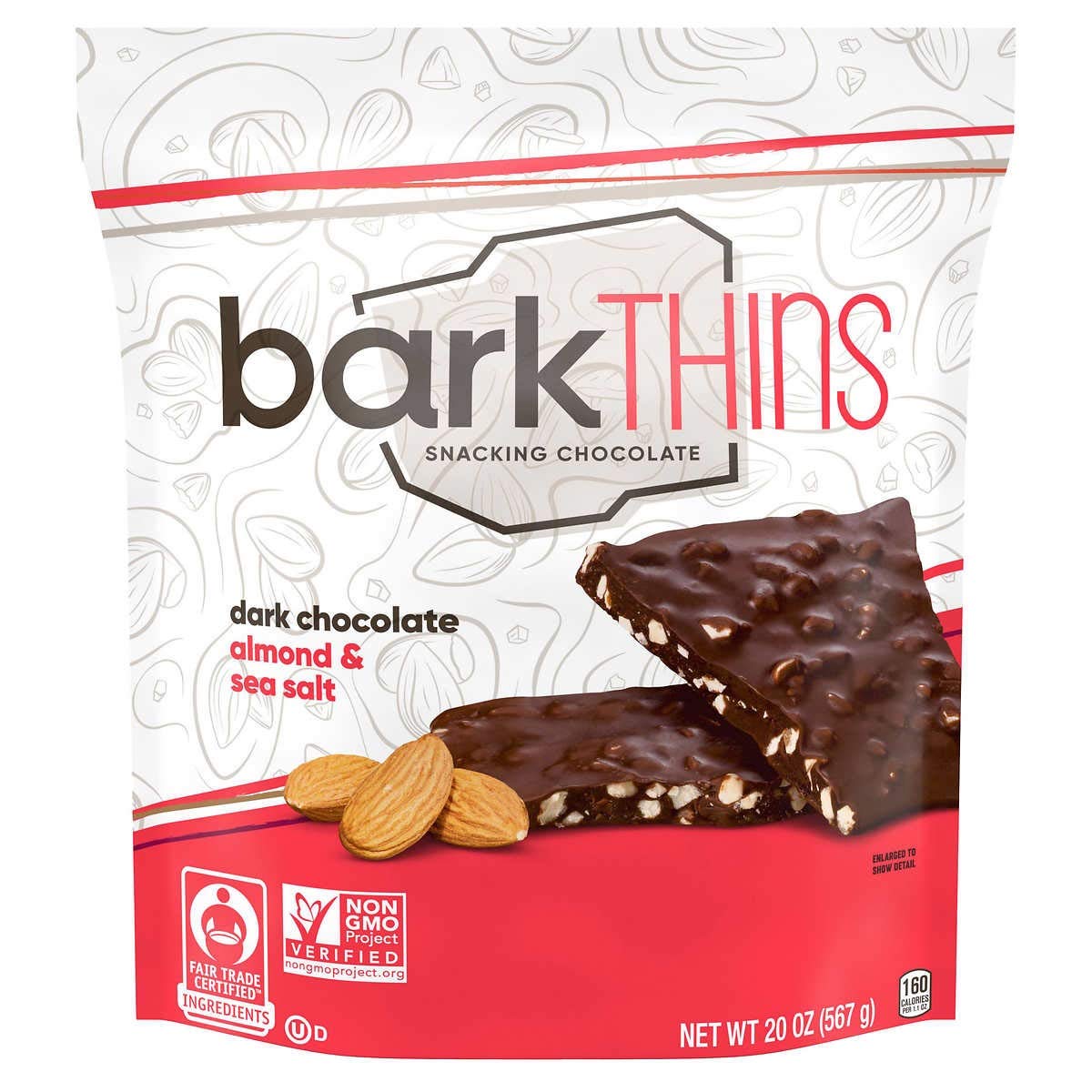 Barkthins Bark Thins Almond Snacking Chocolate Dark Dark Chocolate 20.0 Ounce
