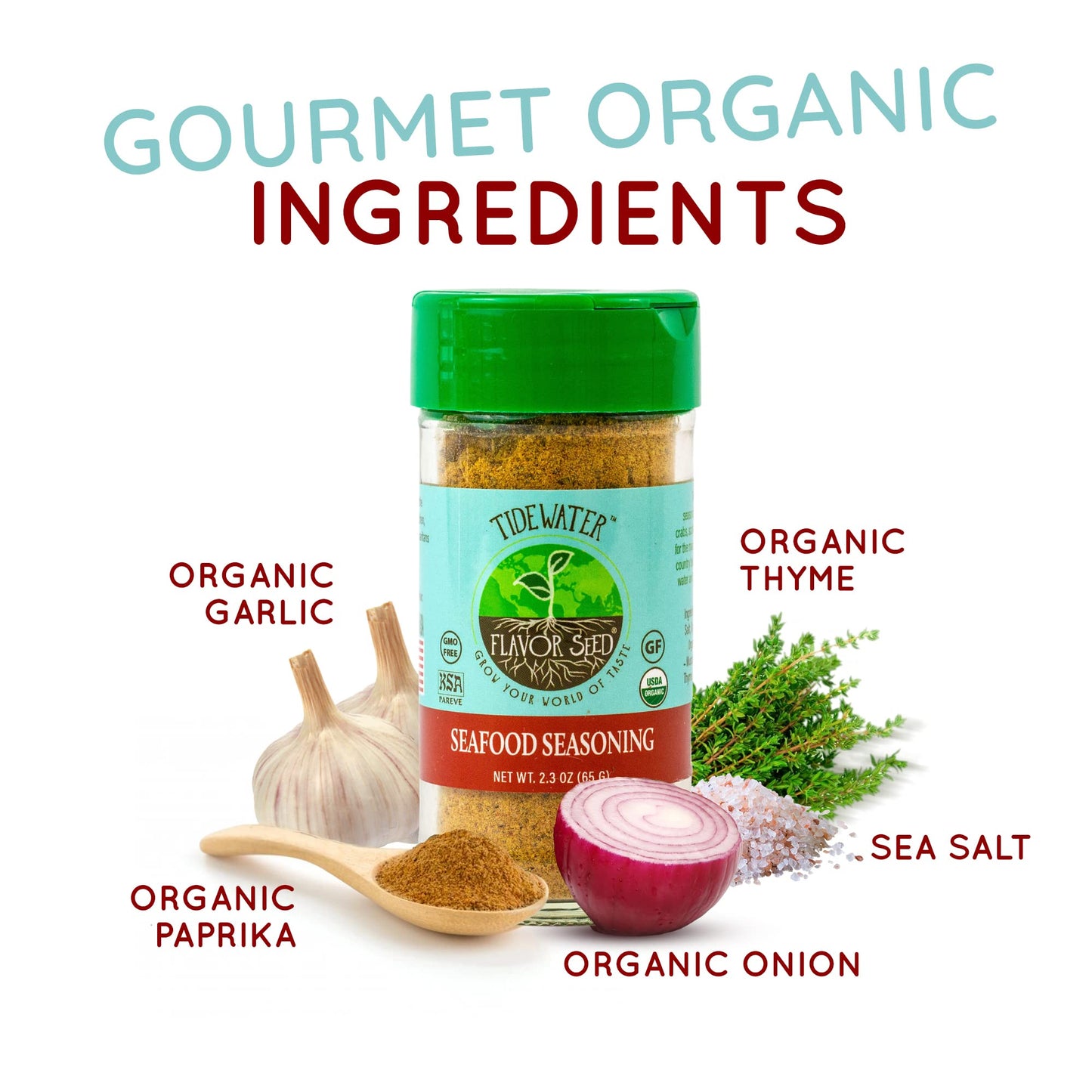 Flavor Seed Tidewater Organic Seafood Seasoning, All Purpose Seasoning For Fish And Vegetables. Plant Based, Dairy Free, Preserv