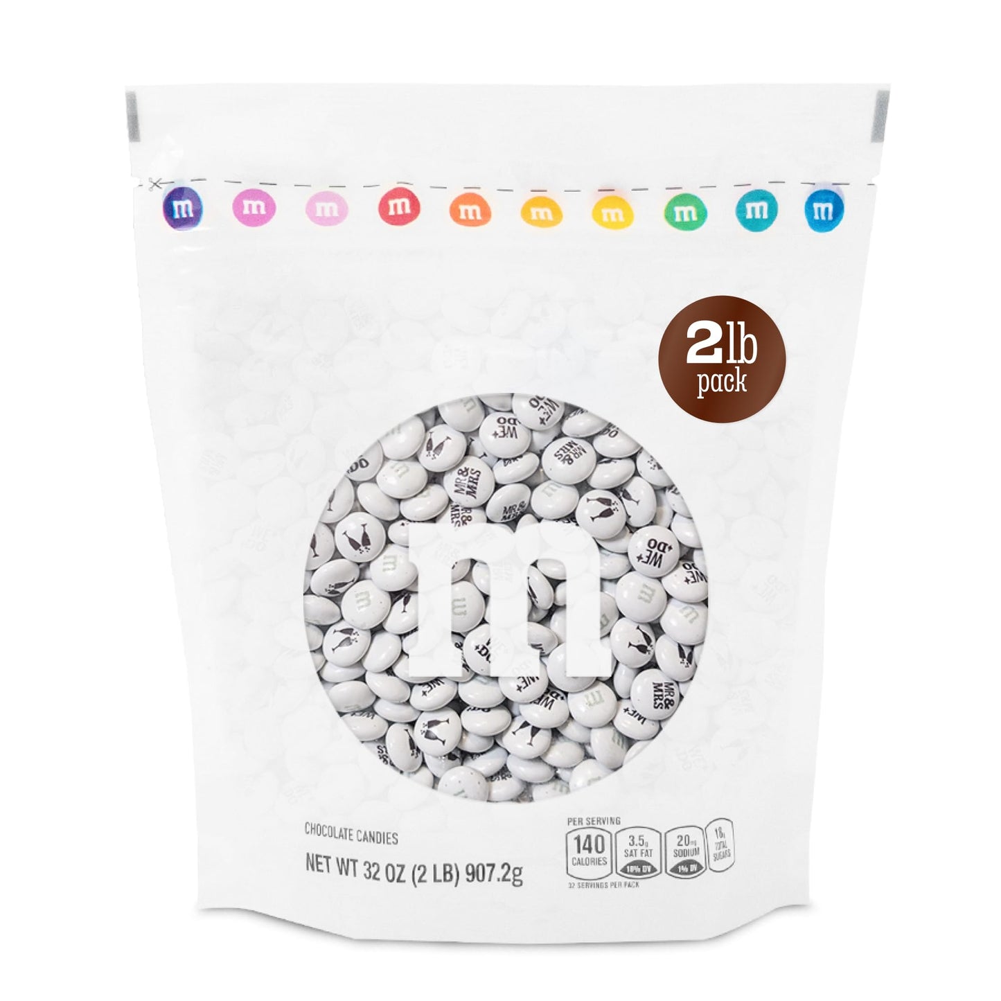 M&MS WORLD Mr. and Mrs.  Milk Chocolate Candy - 2 lbs of Bulk Chocolate Candy for Wedding Decorations  Wedding Favors  and More