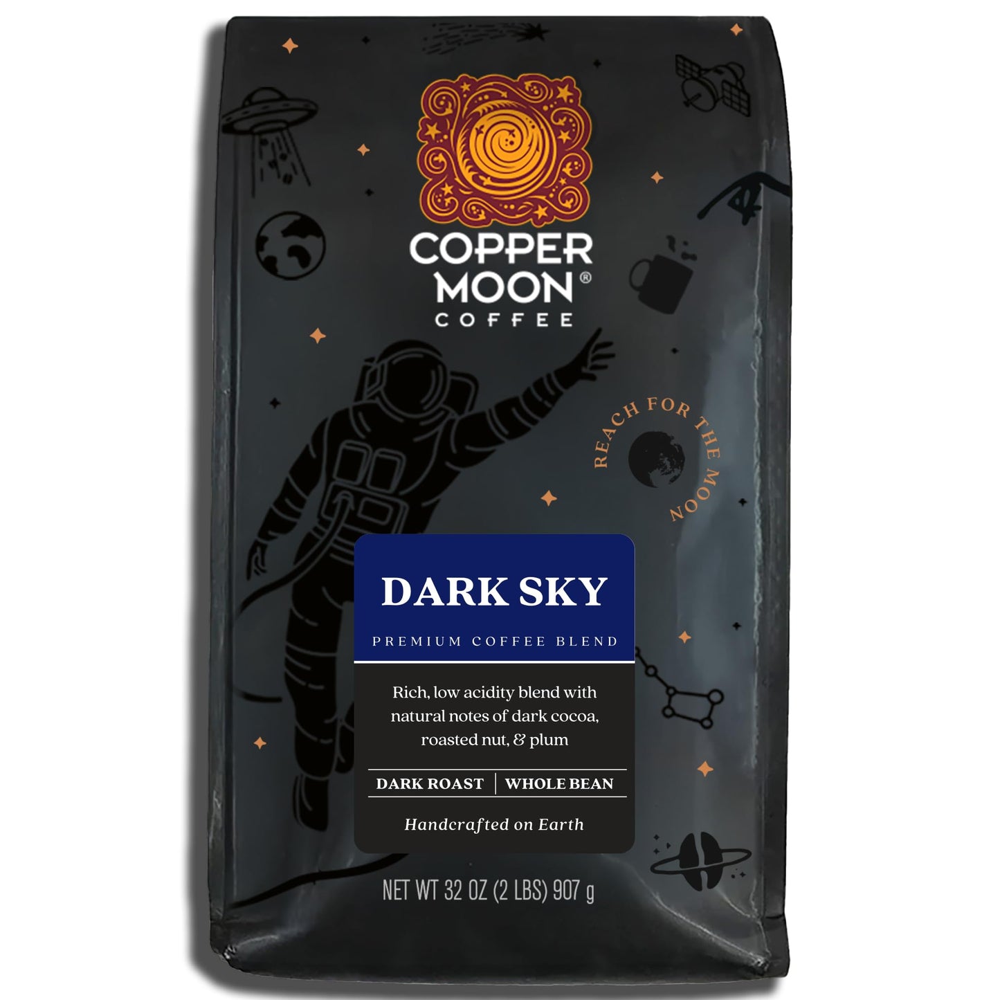 Copper Moon Dark Roast Whole Bean Coffee  Dark Sky Blend  2 Lb