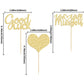 Gyufise 36Pcs Gold Glitter We Will Miss You Cupcake Toppers With Love Glitter Good Luck Cupcake Picks Going Away Farewell Retire