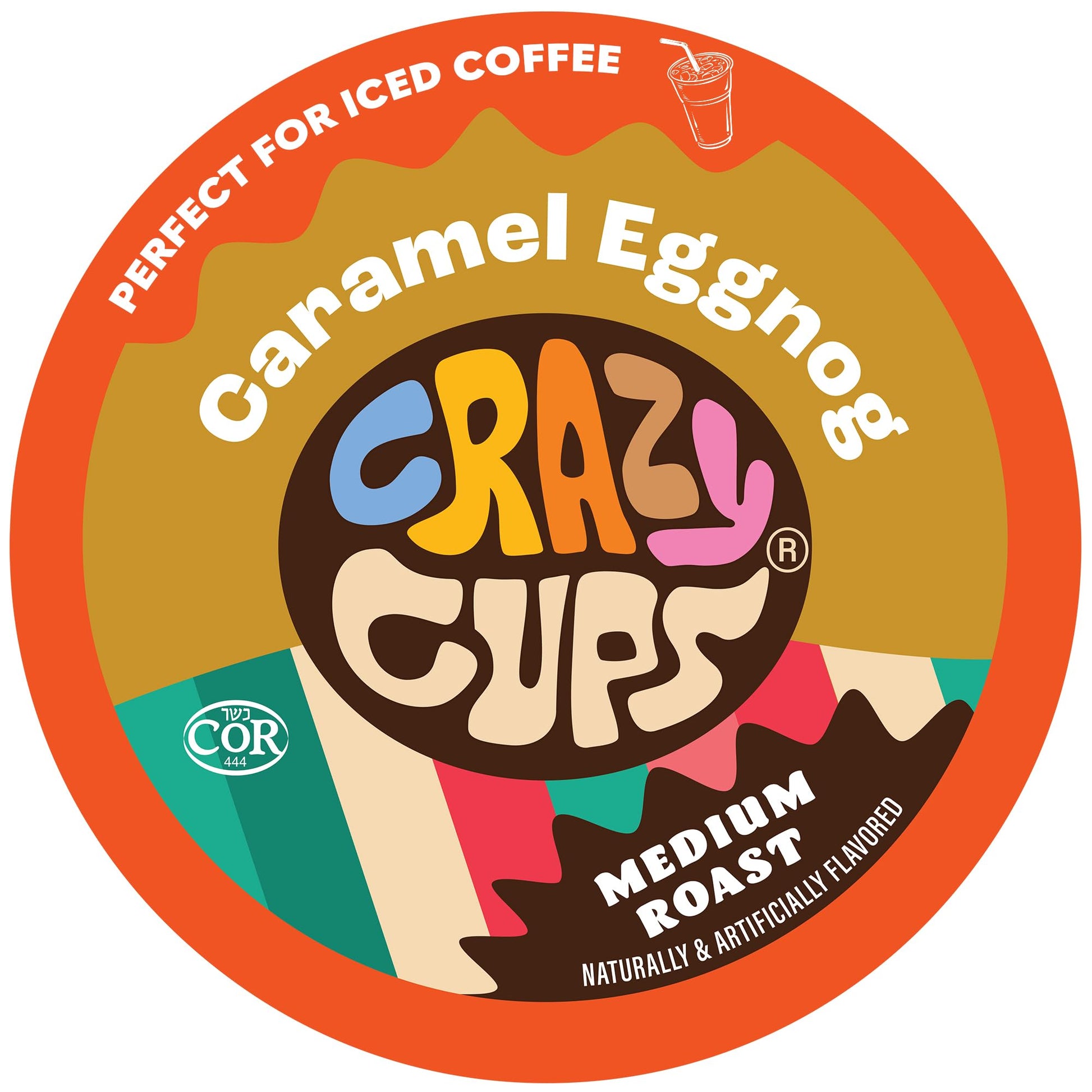 Crazy Cups Flavored Coffee Pods, Eggnog Holiday Blend, Medium Roast, Single Serve for Keurig, 22 Count