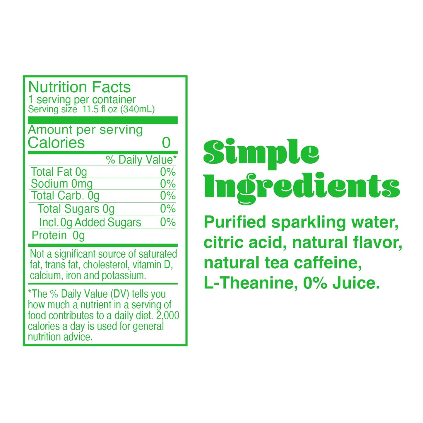 CLEAR CUT PHOCUS Caffeinated Sparkling Water - Crisp Apple - 11.5 Fl Oz (Pack of 12) - Non GMO, Keto, Vegan, Kosher