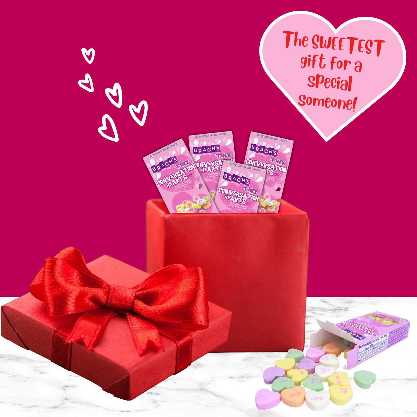 Needzo Tiny Candy Conversation Hearts Individual Box Set With To/From, Valentines Party Favors Or Classroom Snacks, 4 Pack, 1 Ou
