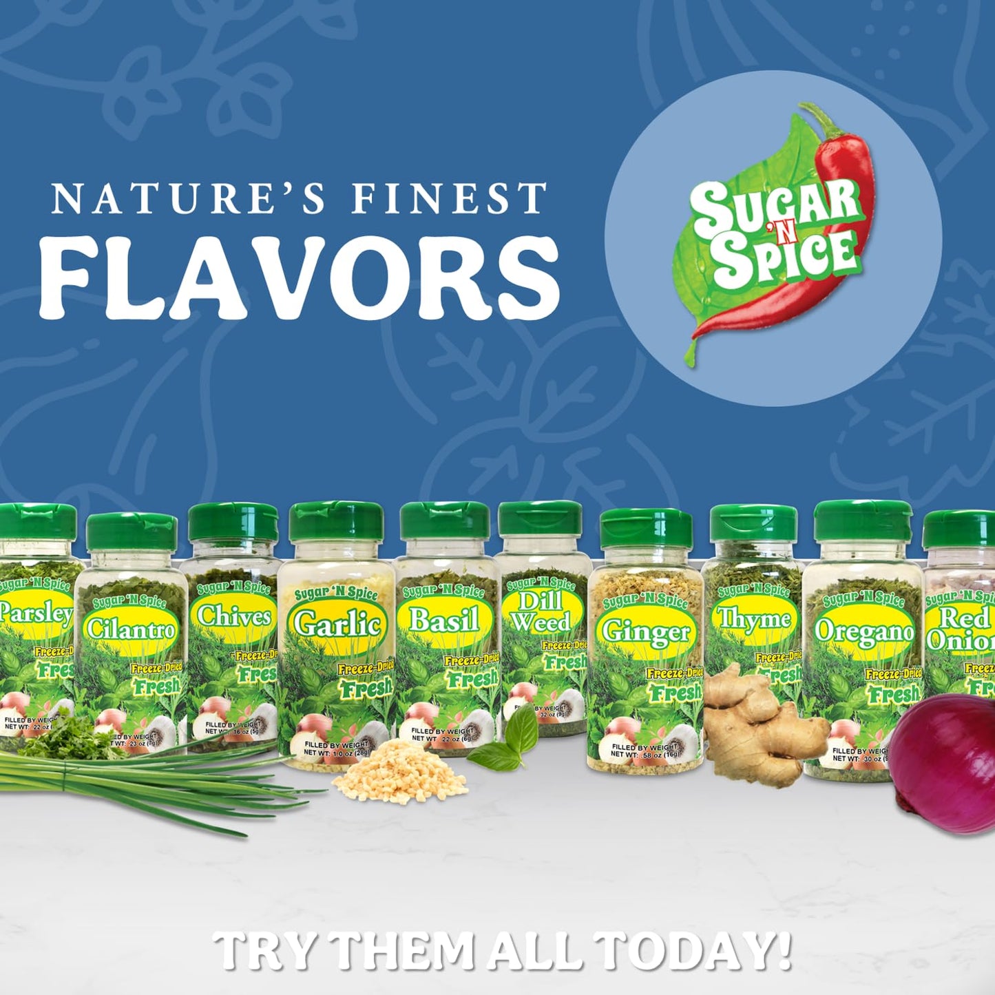Sugar 'N Spice Premium Freeze-Dried Herbs & Spices, Strong Aroma And Fresh Flavor (Chives, 0.16 Ounce (Pack Of 1))