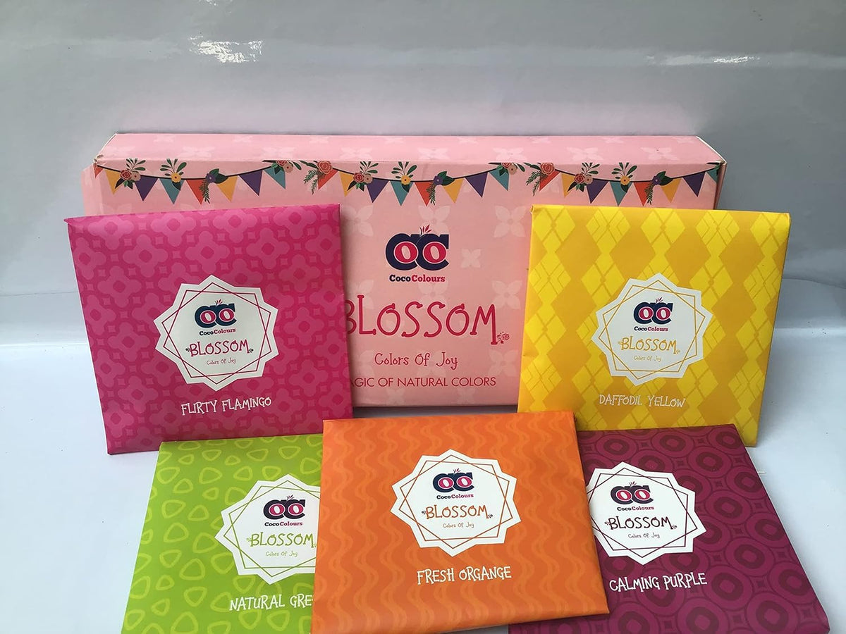 Smizzy Gift Box Packed 100% Natural, Soft & Glossy, Non Toxic, Organic & Herbal Gulal Color  Pack of 5 (400 gm) Holi Celebratio