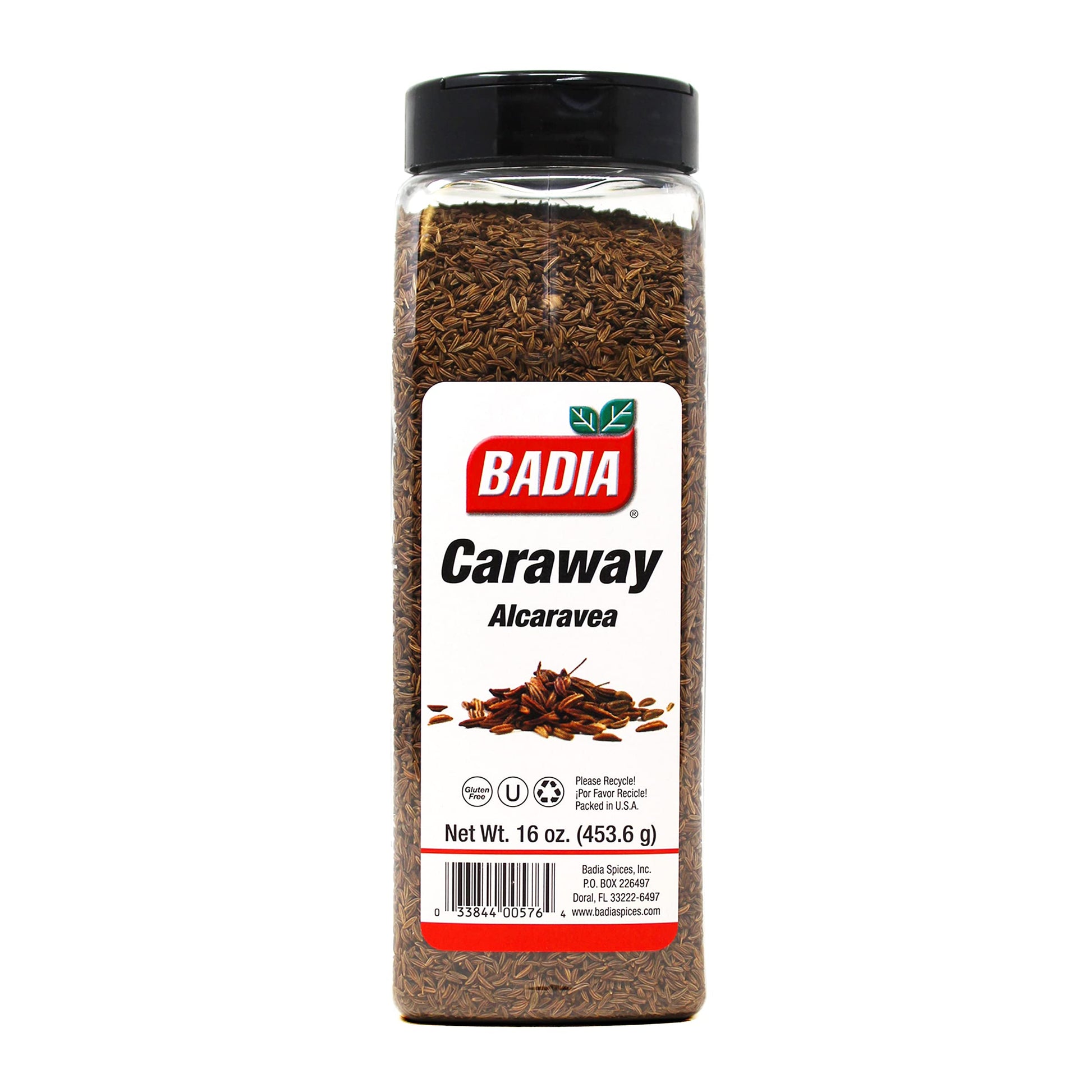 Badia Caraway Seeds, Whole Seed For Cooking, Mild Anise Flavor For Bread, Soups, Stews, 16 Oz