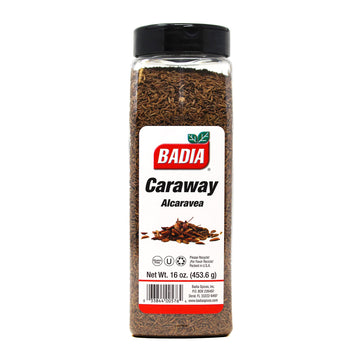 Badia Caraway Seeds, Whole Seed For Cooking, Mild Anise Flavor For Bread, Soups, Stews, 16 Oz