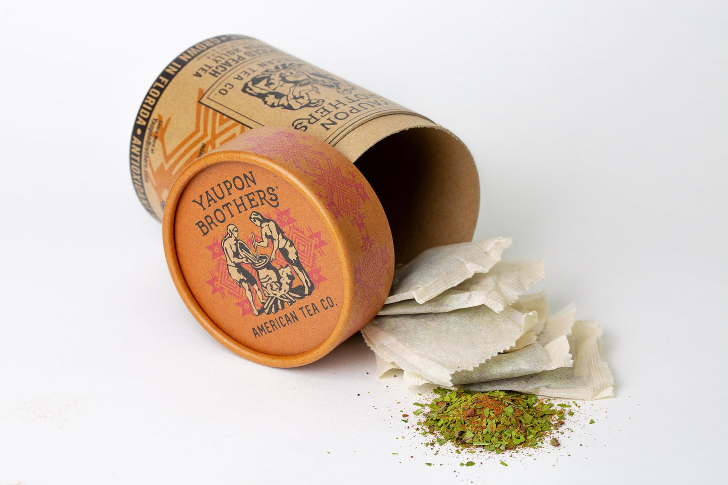 Yaupon Brothers Spiced Peach Yaupon Tea - 16 Eco-Friendly Yaupon Peach Tea Bags Crafted From Organic Peach Green Tea Ingredients