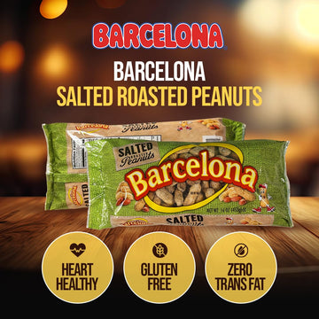 Barcelona Nut Inshell Peanuts Salted & Roasted - 2 Pounds - Deliciously Old Fashioned - USA Grown - Gluten Free - In Shell For H