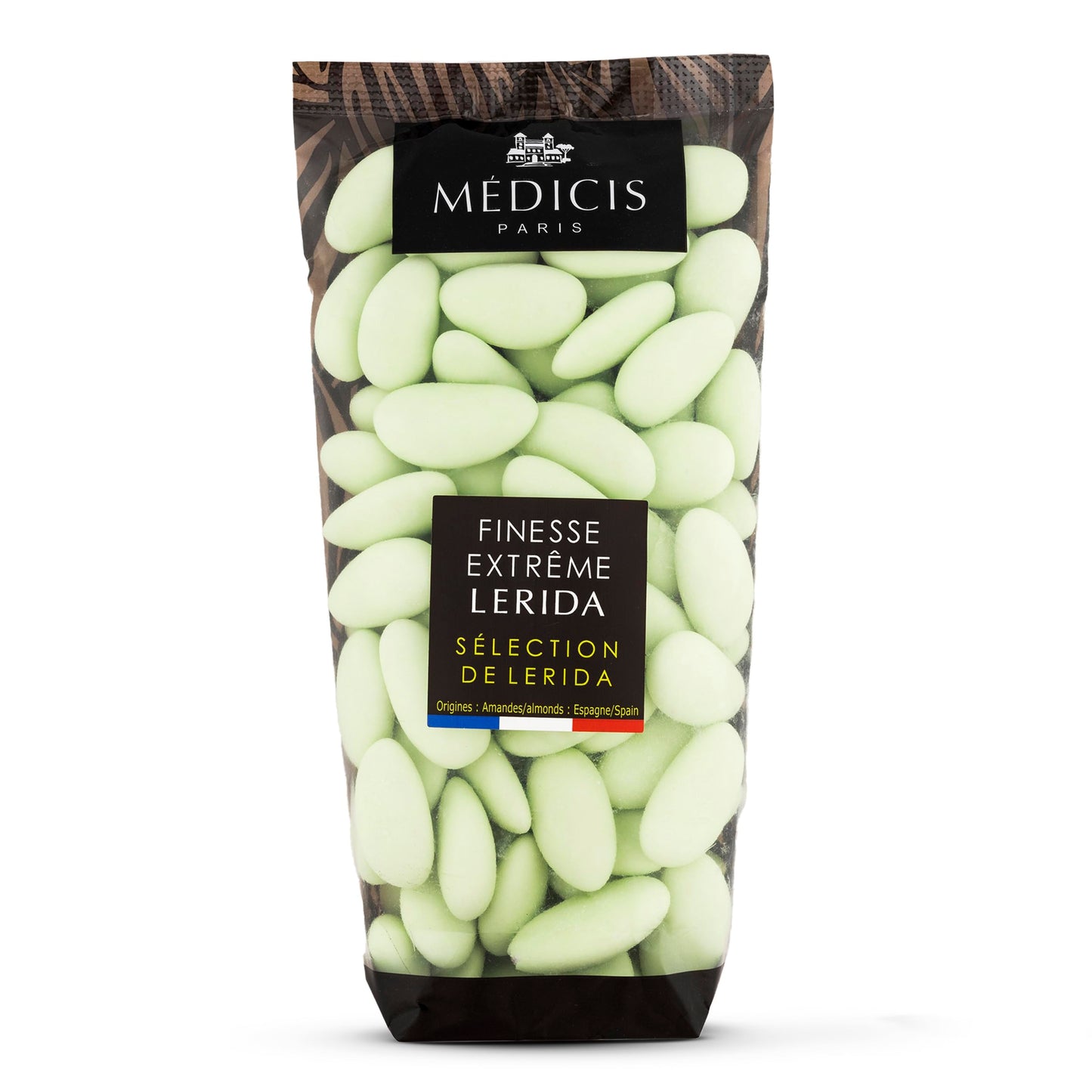 Medicis Top-Grade Candied Almond Dragees (French Jordan Almonds) Sugar Coated Candies Ideal As A Party Favor For Weddings And Baby Showers  75 Count Bag 8.8Oz  Green
