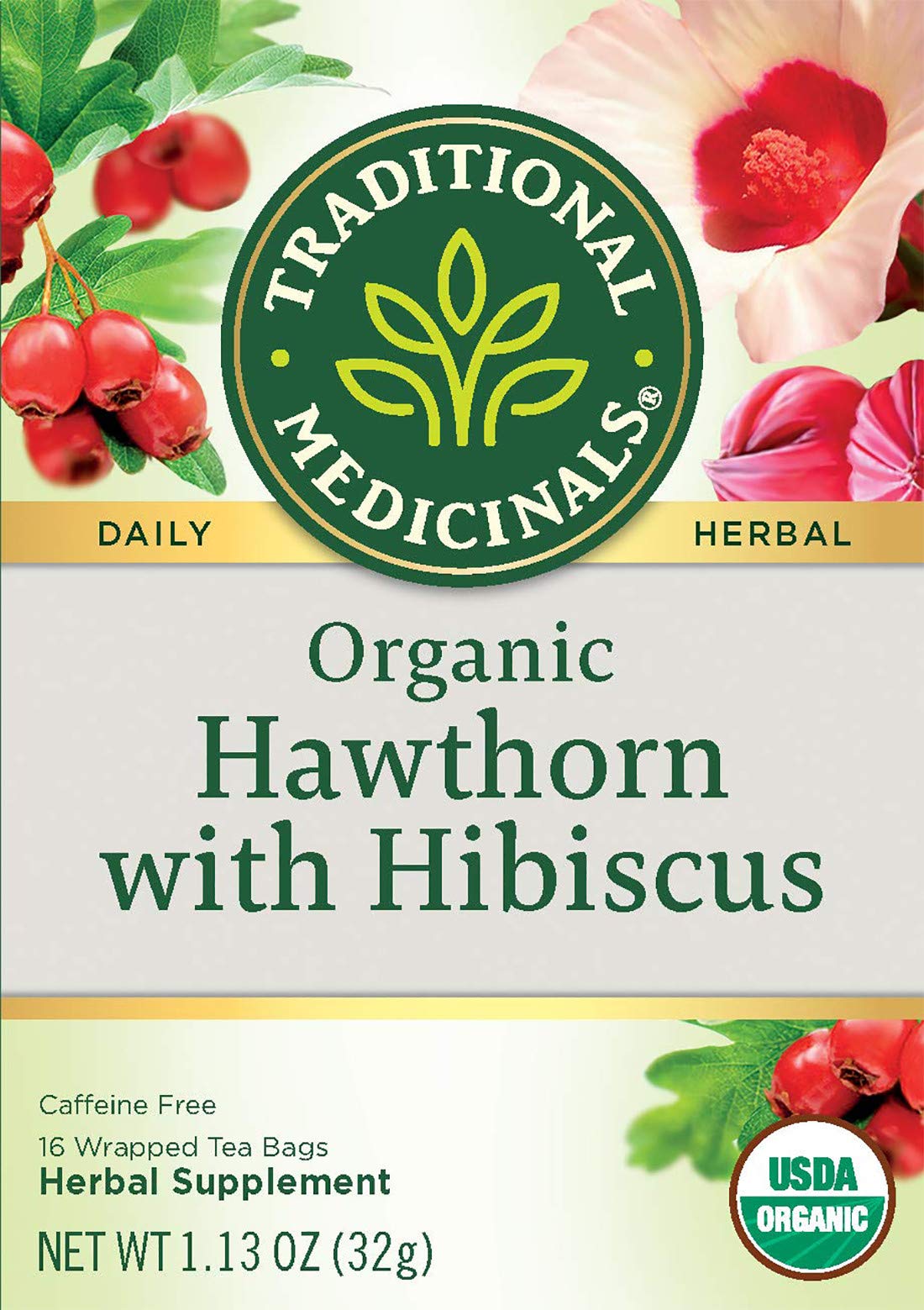 Traditional Medicinals Organic Heart Tea, 16 -Count Tea Bags, (Pack Of 6)