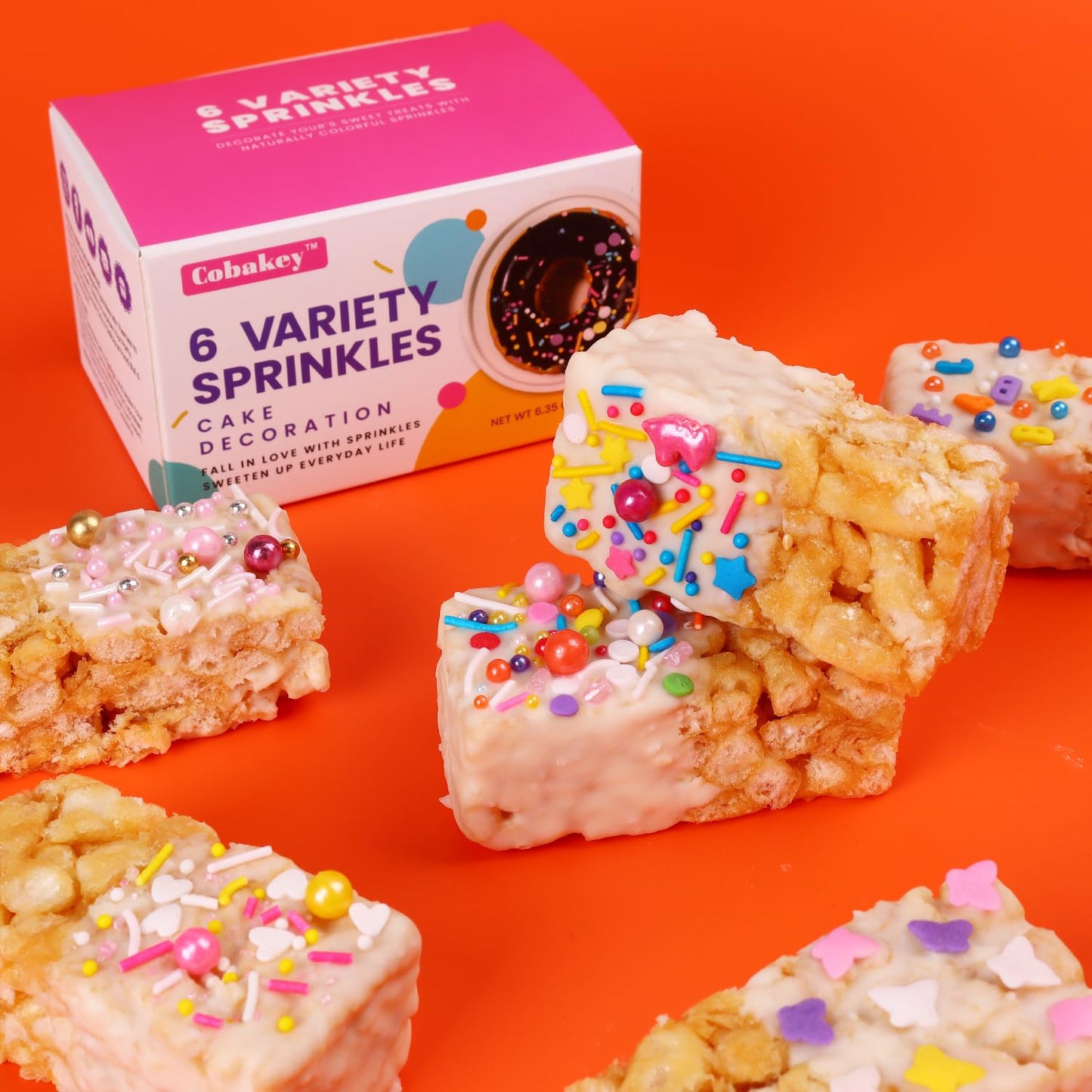 Sprinkles For Cake Decorating, Cupcake, Cookies, Ice Cream Topper, 6 Packs Colorful Sprinkles, Pastel Sprinkles, Six Of Assorted