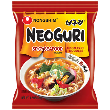 Nongshim Neoguri Spicy Seafood Udon-Style Noodle Soup, 4.2 Ounce (Pack of 16)