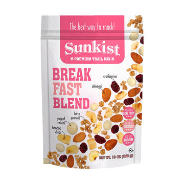 Sunkist Breakfast Blend Trail Mix, Low Sodium, Gluten Free, 13 oz Resealable Bag
