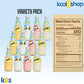 Kuii Variety Pack Coconut Milk Drink 9.8 fl oz Glass Bottle 12 Pack + 15 Sugarcane Disposable Straws by Kool8shop Infinite Deals