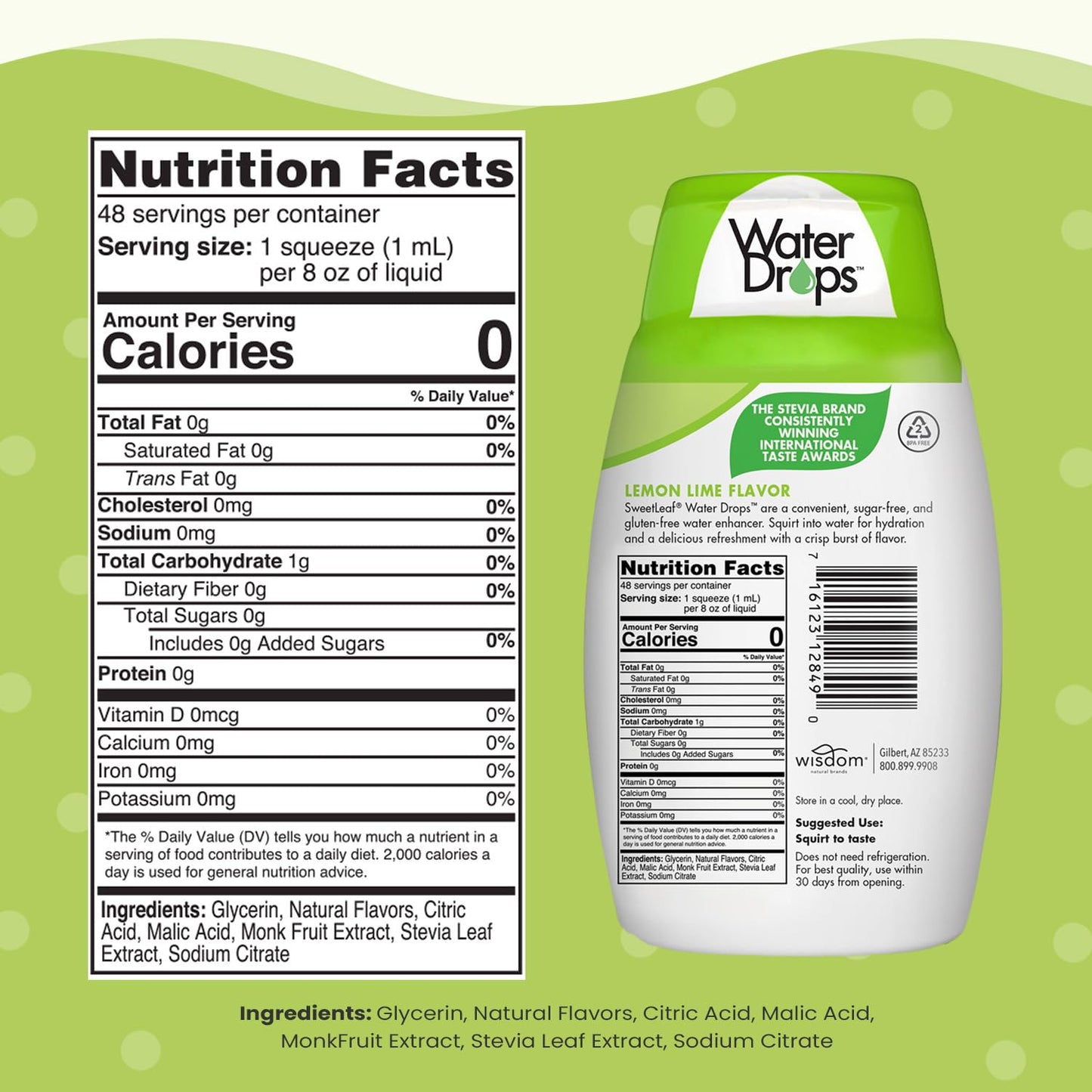 Sweetleaf Water Drops, Lemon Lime – Water Enhancer, Sugar Free Stevia Water Flavoring Drops, 1.62 Oz Ea (Pack Of 6)