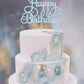 EONNCNT Happy Birthday Cake Topper - Light Blue Glitter, 6.3x8.2, Paper, Model: MOUCCT-HB