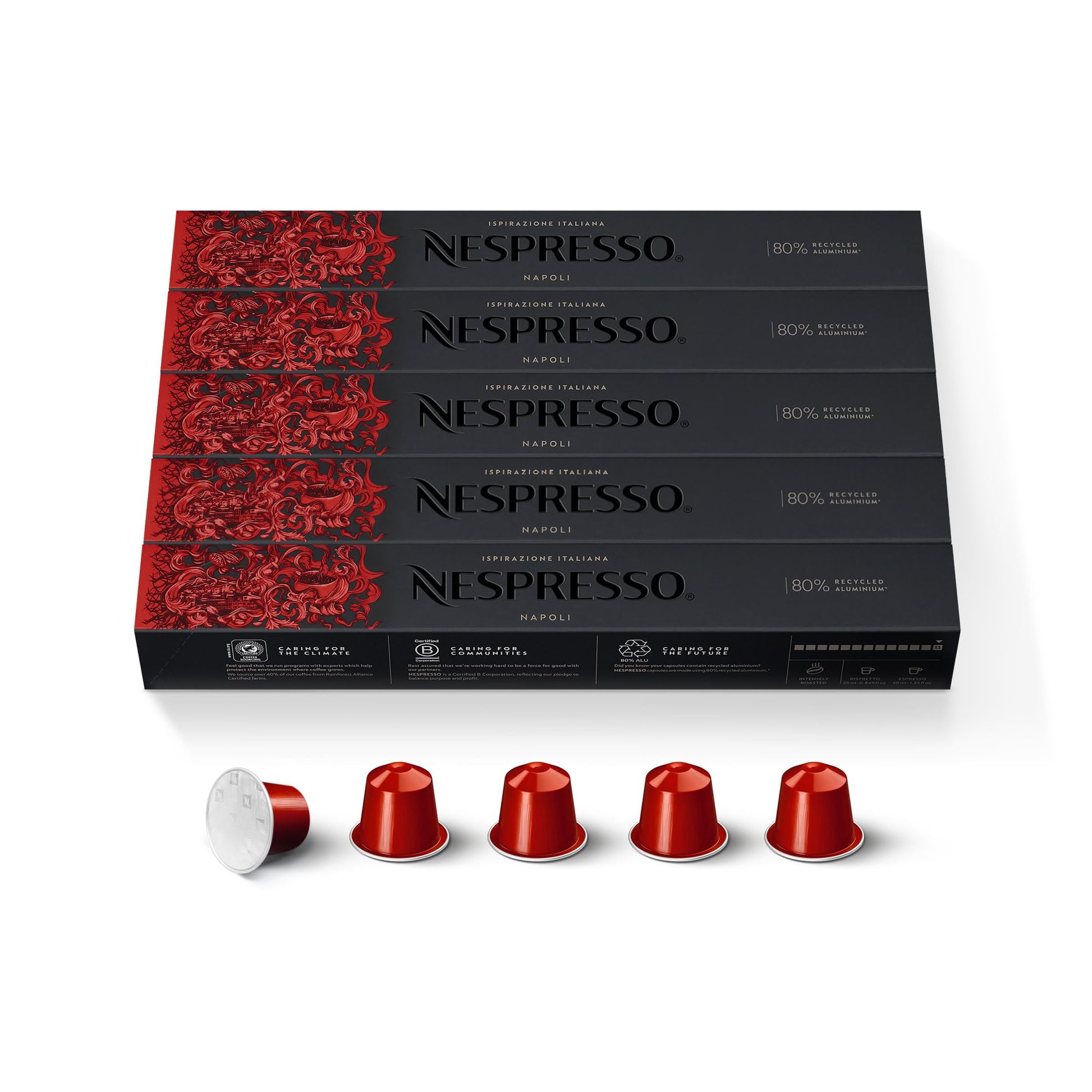 Nespresso Original Line Ispirazione Napoli Dark Roast Coffee Pods, 50 Count, Model TS0417-A700ML-M162