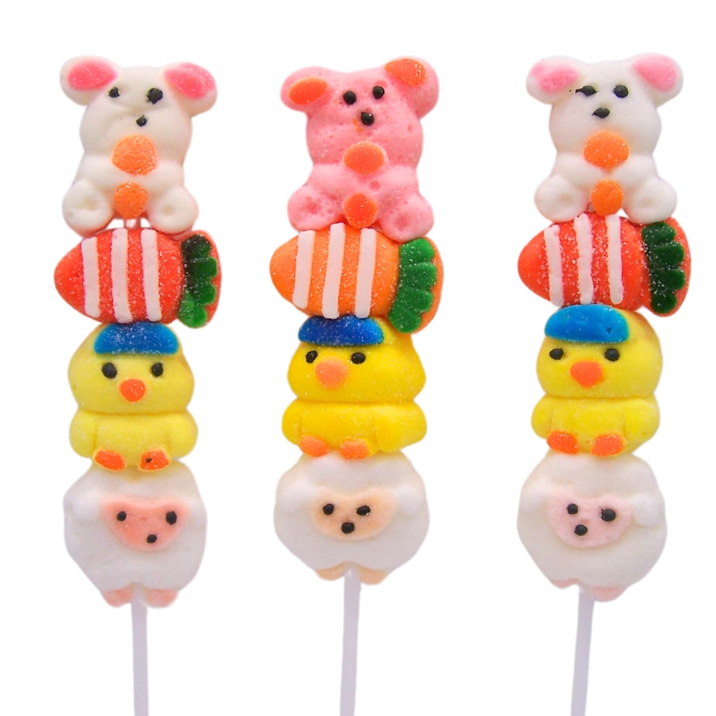 Needzo Marshmallow Kabobs Cute Bunny And Chick Shaped Marshmallows On A Stick, Gourmet Candy Party Favors For Boys And Girls, Pa