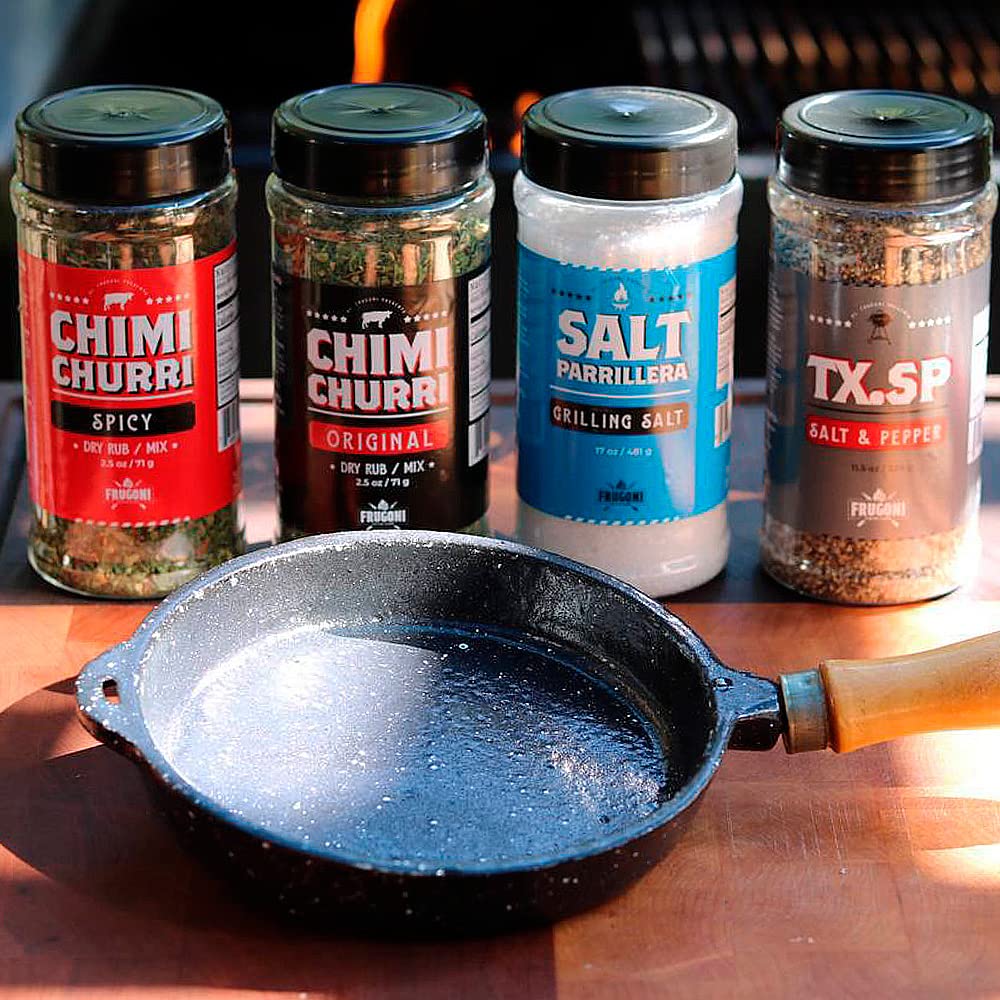Al Frugoni- Chimichurri Combo- Original and Spicy- Rub, condiment,sauce and marinade (Original & Spicy Combo, 4 Pack)