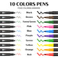 Edible Markers 10Pcs Food Coloring Pens Food Markers With Fine & Thick Tip Double Sided Edible Pens For Cookie Decorating Fondan
