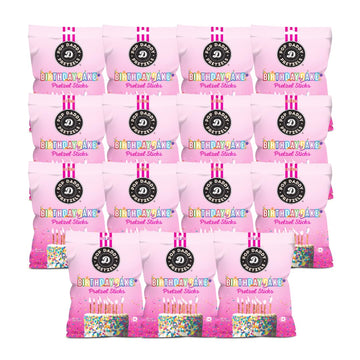 Pop Daddy Flavored Pretzels Sticks, Birthday Cake Flavor, 3Oz Healthy Gourmet Pretzels Snacks, 15 Pack