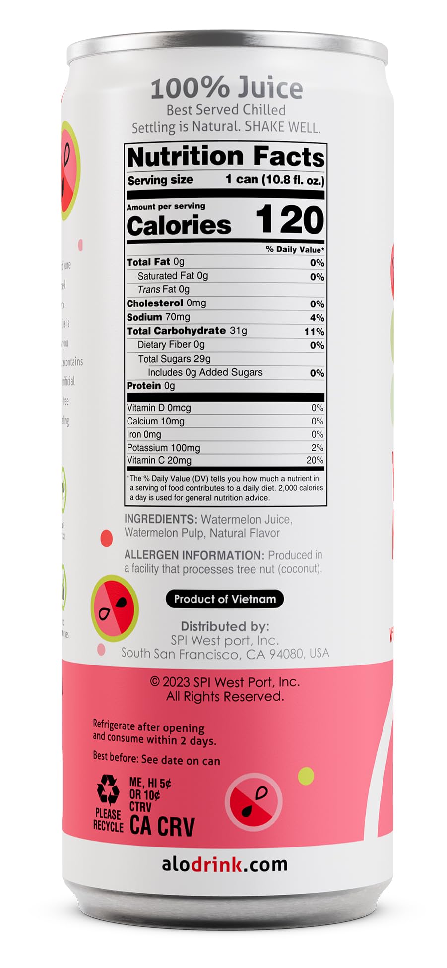 Alo Pure Watermelon Juice With Pulp, 320 Ml
