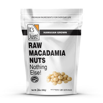 It's Just - Hawaiian Macadamia Nuts, Raw Unsalted, Perfect for Baking, Grown in Hawaii, Made in USA, Keto Friendly, Resealable B