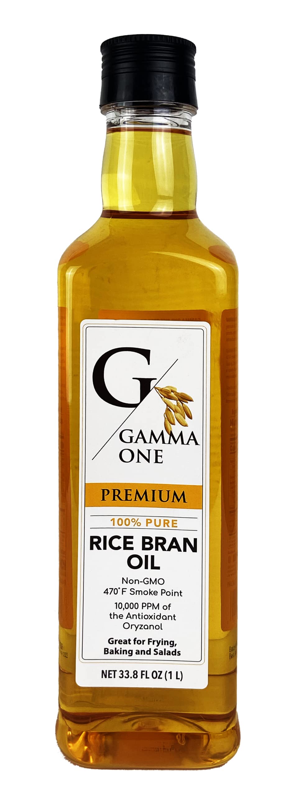 Gamma One Rice Bran Oil, Natural, 1 Liter (33.8 Fl Oz)