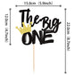 1 Pcs The Big One Cake Topper Black Glitter The Notorious One Cake Pick Crown Hip Hop 1St Birthday Cake Decorations For Baby Sho