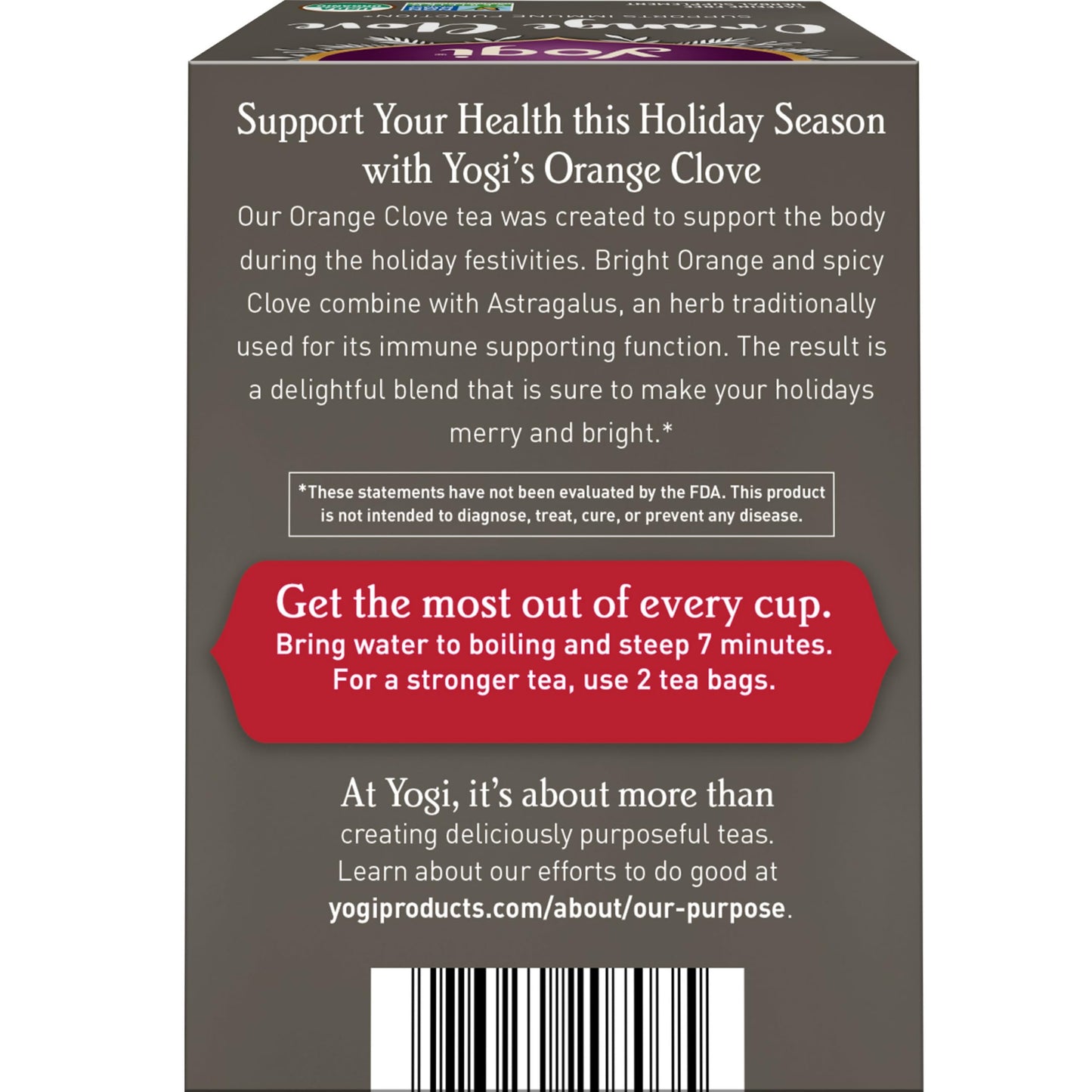 Yogi Tea Orange Clove - Limited Edition Organic Caffeine-Free Holiday Tea - 16 Bags per Pack (4 Packs)
