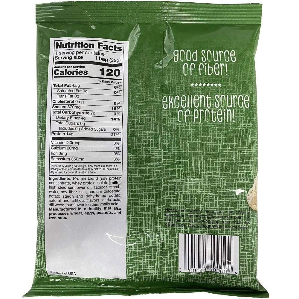 ProtiFit High Protein Proti Chips, Low Calorie, Low Carb, Gluten Free, Dill Pickle, 7 Single Servings