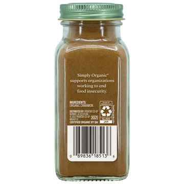 Simply Organic Ground Cinnamon, Certified Organic | 2.45 oz | Pack of 6 | Cinnamomum loureirii Nees